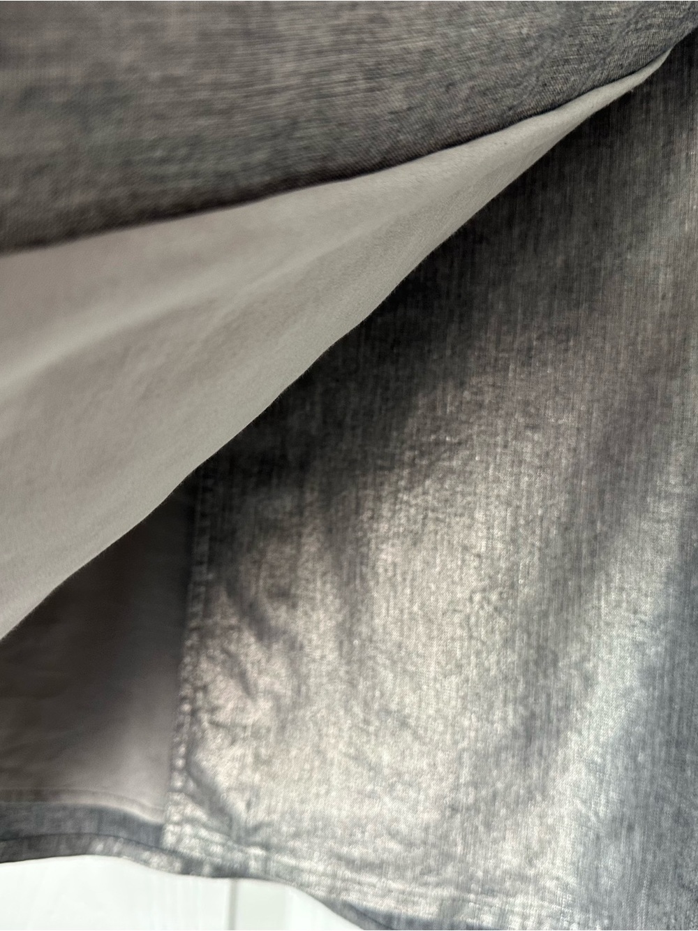 Eileen Fisher Silver A-Line glimmer linen Wrap Women’s mini Skirt - Picture 7 of 14